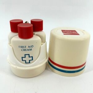 Vintage Coca-Cola Travel First Aid Kit Beach Sun Tan Lotion Stop-Itch Cream Case
